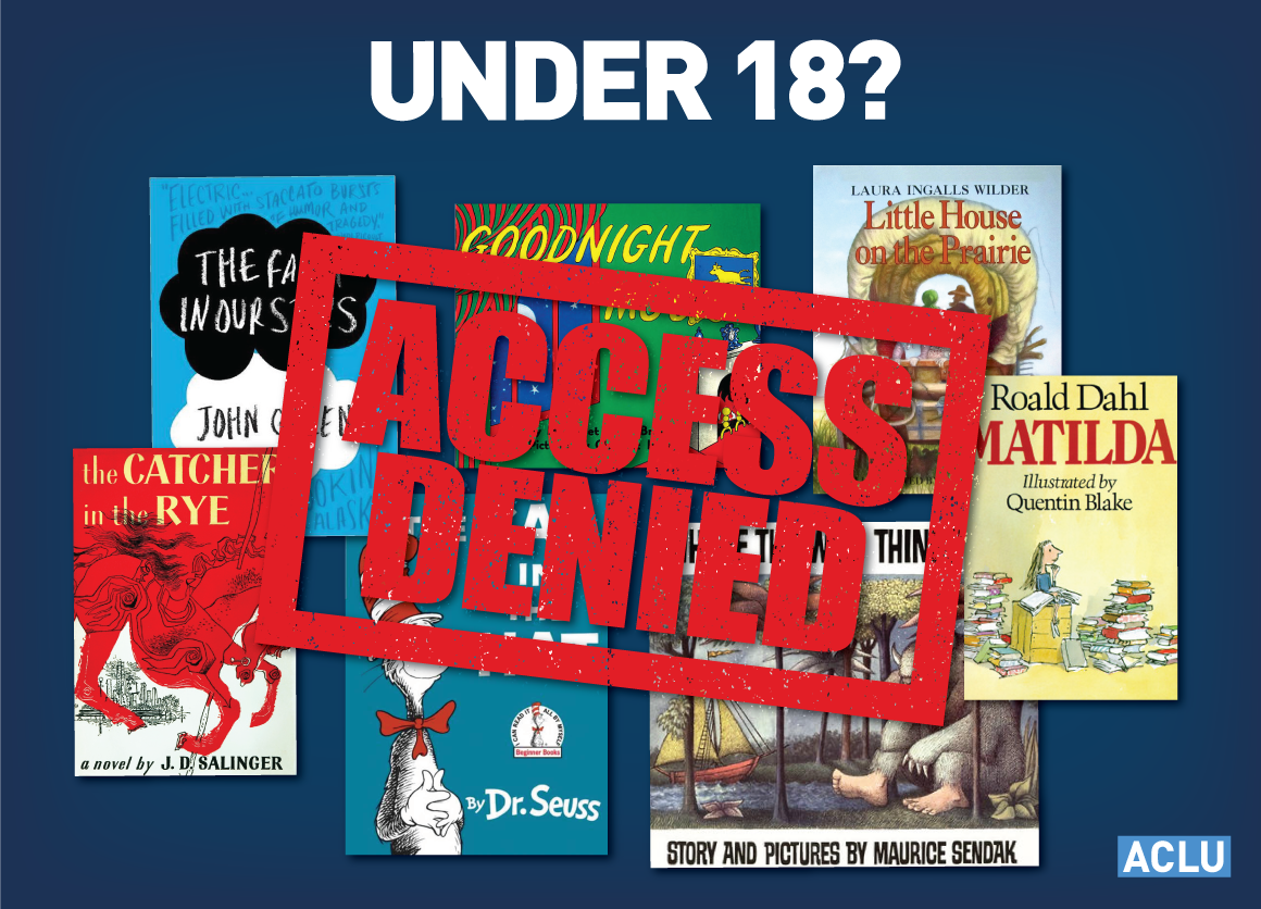 books covered with stamp reading ACCESS DENIED