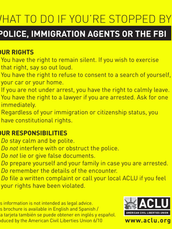 know your rights bust card cover