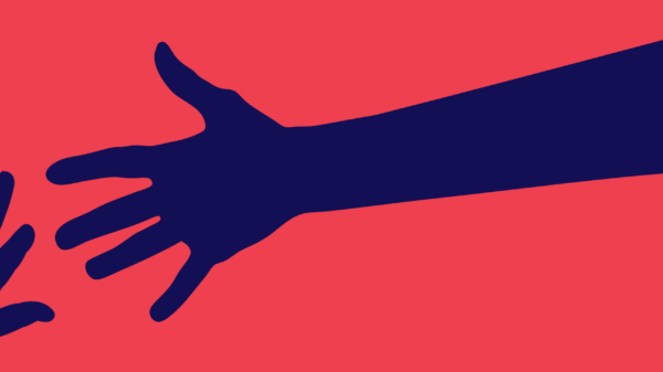 Family separation two hands reaching