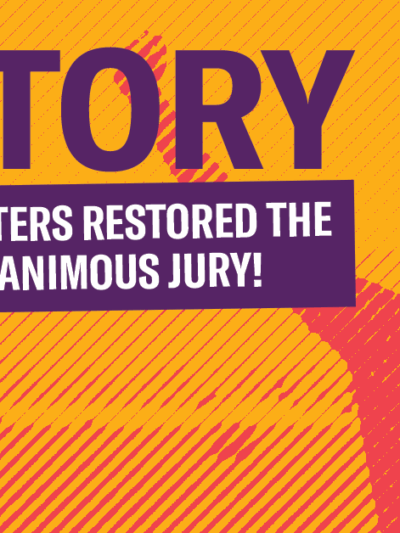 Victory: Louisiana voters restored the right to a unanimous jury