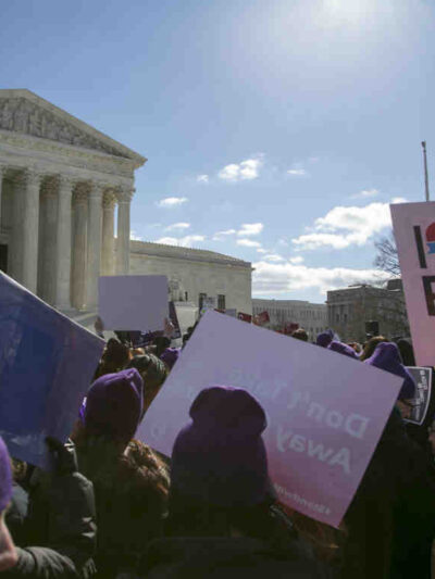 Image of an abortion rights rally outside the Supreme Court