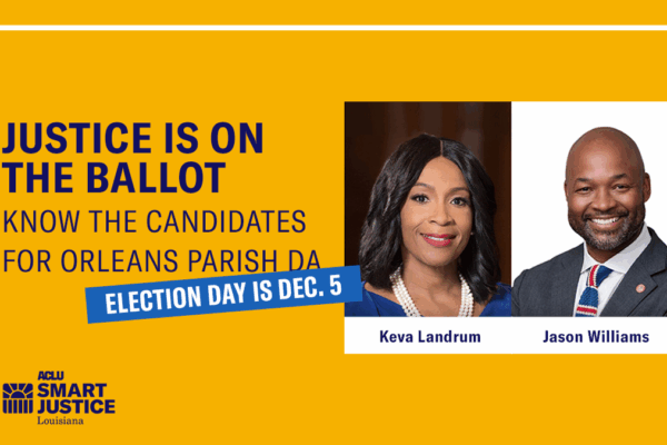 Justice is on the Ballot: Know the Candidates for Orleans Parish DA. Keva Landrum and Jason Williams. Election Day is Dec. 5