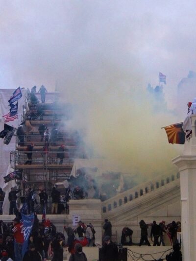 Image of white nationalists storming the U.S. Capitol