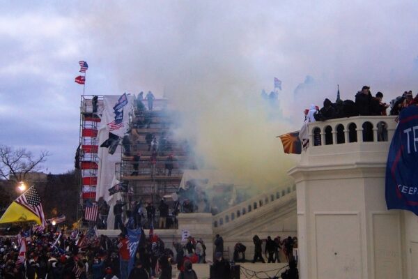 Image of white nationalists storming the U.S. Capitol