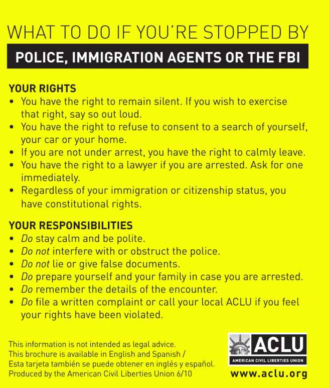 know your rights bust card cover