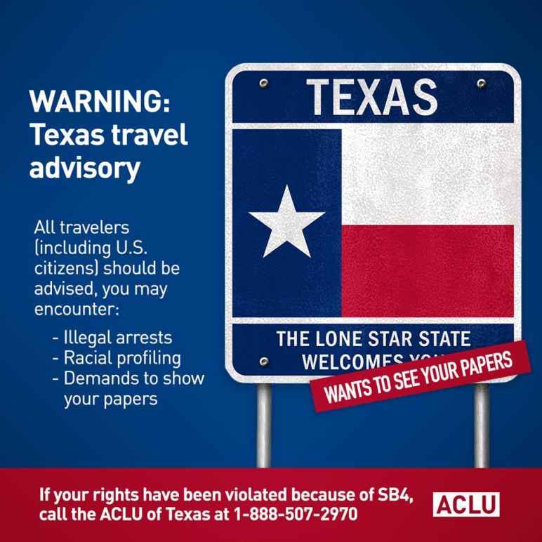 travel advisory near texas