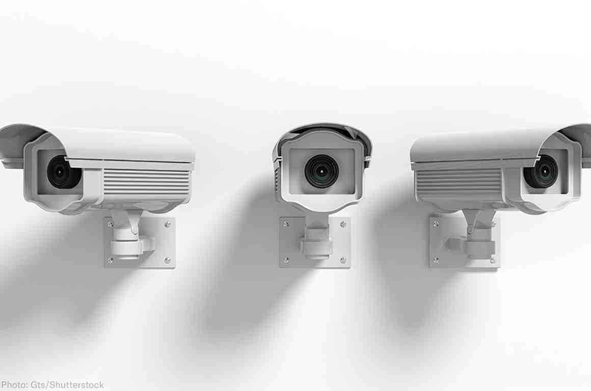 Three surveillance cameras