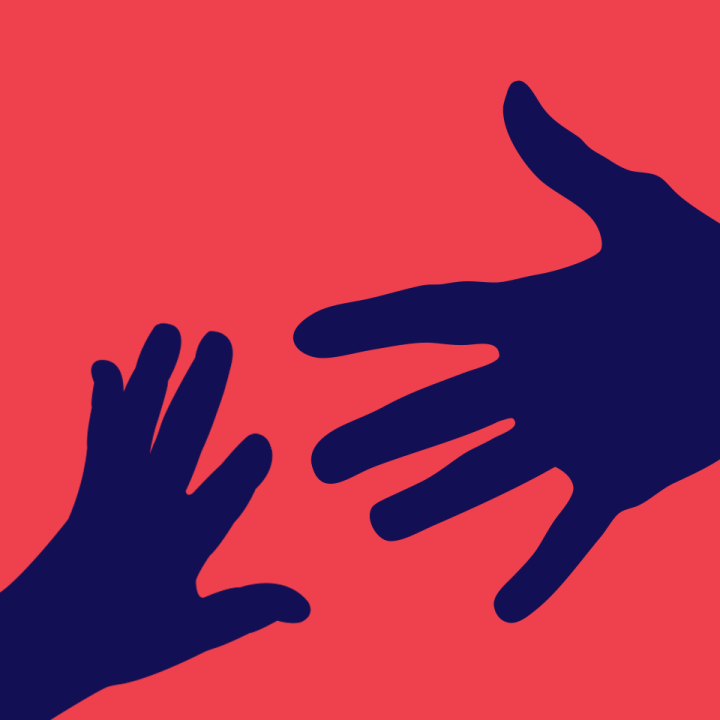 Family separation two hands reaching