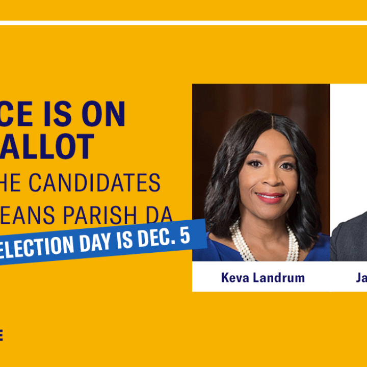 Justice is on the Ballot: Know the Candidates for Orleans Parish DA. Keva Landrum and Jason Williams. Election Day is Dec. 5