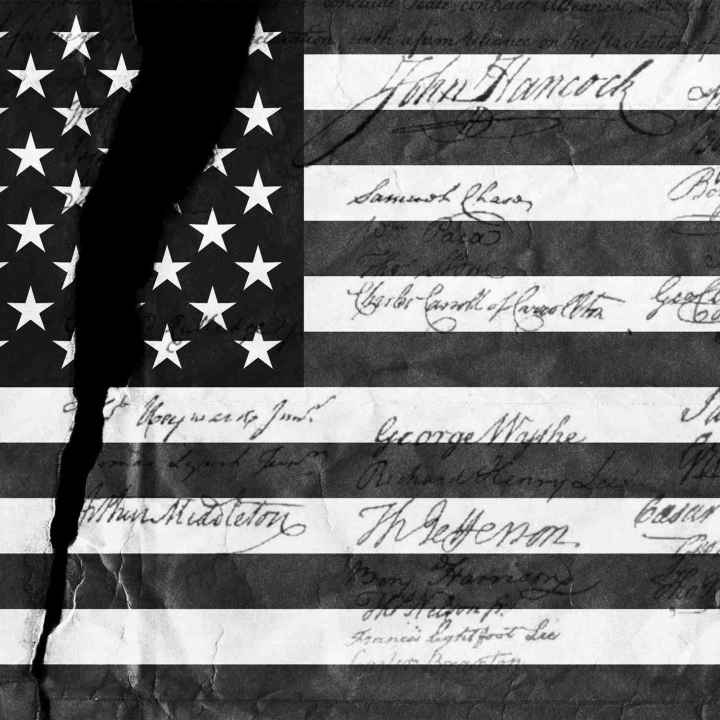 Image of a torn American flag
