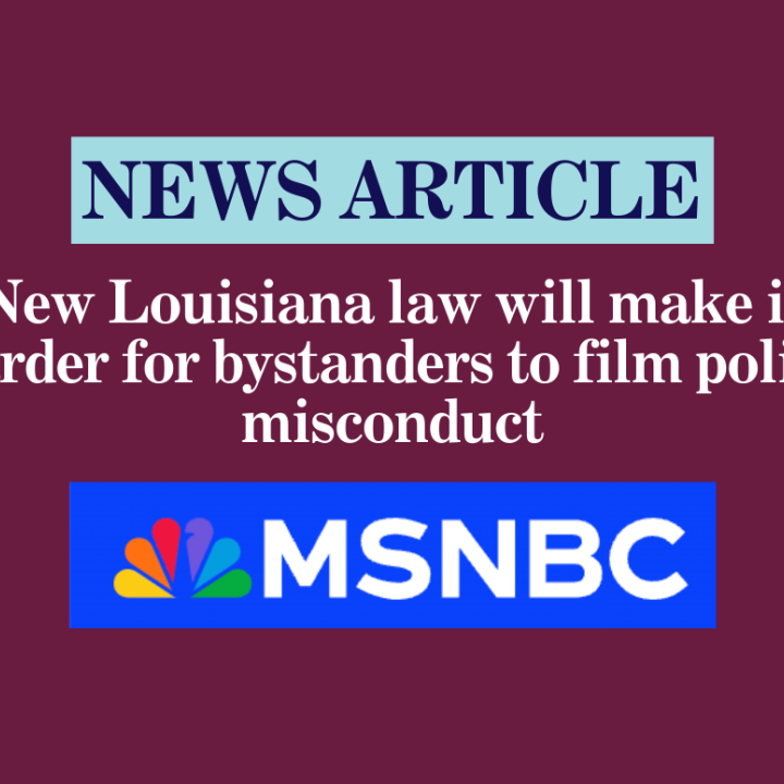 Volume Muted Icon ‘That’s not how we’re trained’: Former policing task force member reacts to death of U.S. airman by police New Louisiana law will make it harder for bystanders to film police misconduct