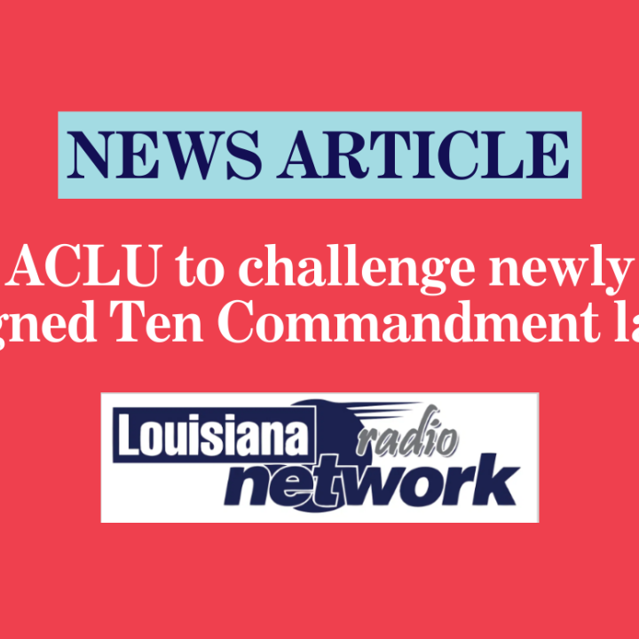 ACLU to challenge newly signed Ten Commandment law
