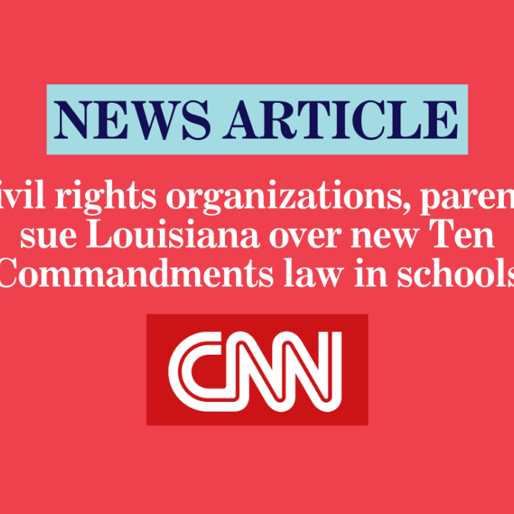 Civil rights organizations, parents sue Louisiana over new Ten Commandments law in schools