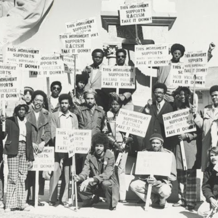 NAACP protest at Liberty Monument, New Orleans 1974